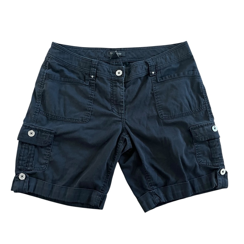 White House Black Market Black Bermuda Cargo Shorts women’s size 8 cotton blend